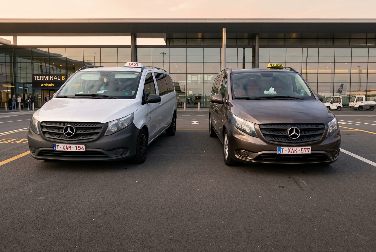 Mercedes taxi's van Taxi Alessandro op standplaats
